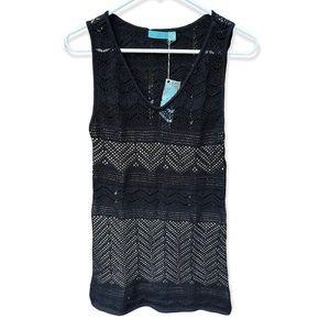 Goddis Crochet Jasper Black Sleeveless Dress NWT Sz S/M